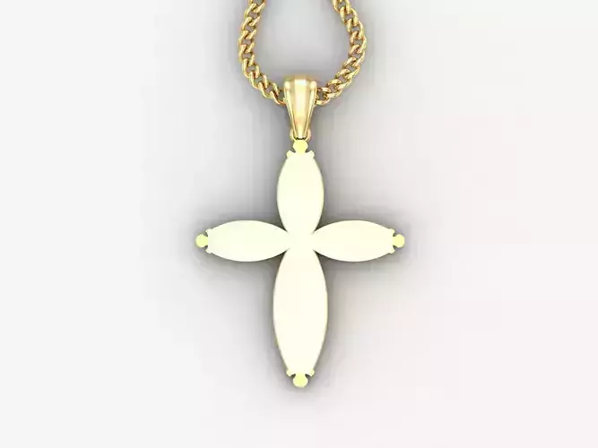 Light Gold 18K Cross Pendant 1CP055