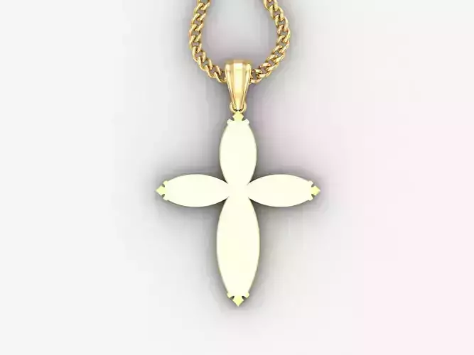Light Gold 18K Cross Pendant 1CP054