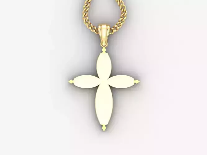 Light Gold 18K Cross Pendant 1CP053