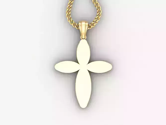 Light Gold 18K Cross Pendant 1CP052