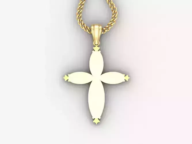 Light Gold 18K Cross Pendant 1CP051