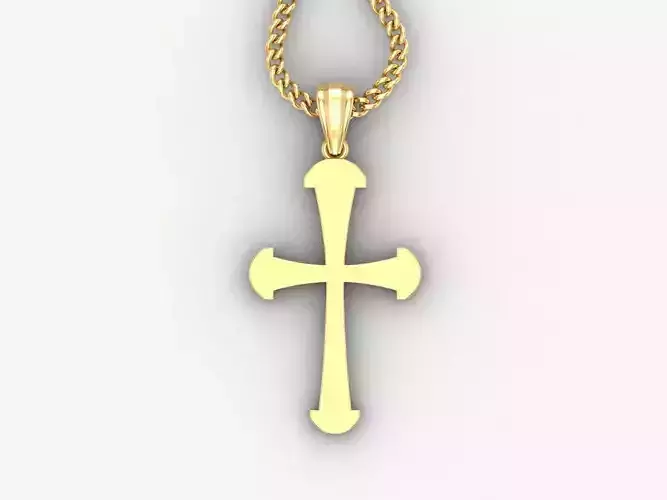 Light Gold 18K Cross Pendant 1CP050