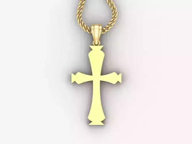 Light Gold 18K Cross Pendant 1CP048