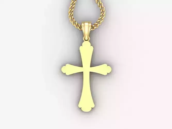 Light Gold 18K Cross Pendant 1CP047