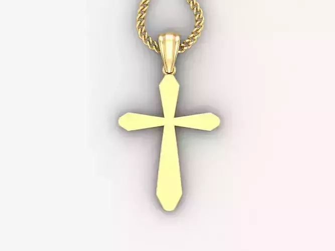 Light Gold 18K Cross Pendant 1CP046