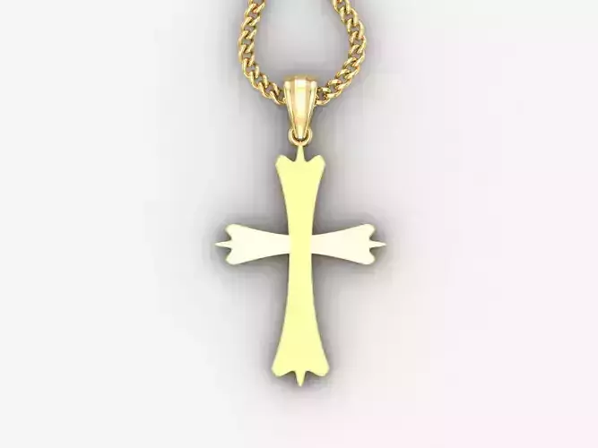 Light Gold 18K Cross Pendant 1CP045