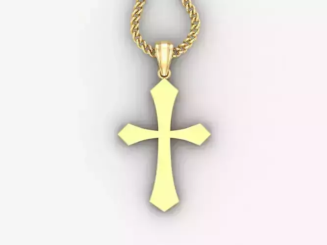 Light Gold 18K Cross Pendant 1CP044