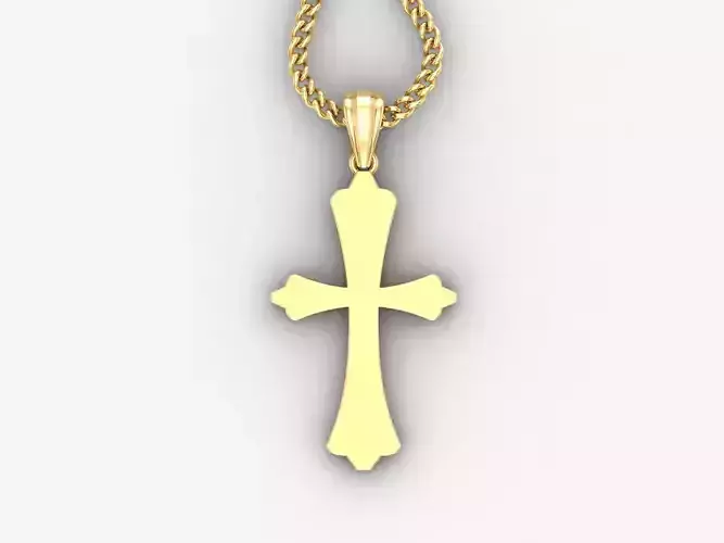 Light Gold 18K Cross Pendant 1CP043