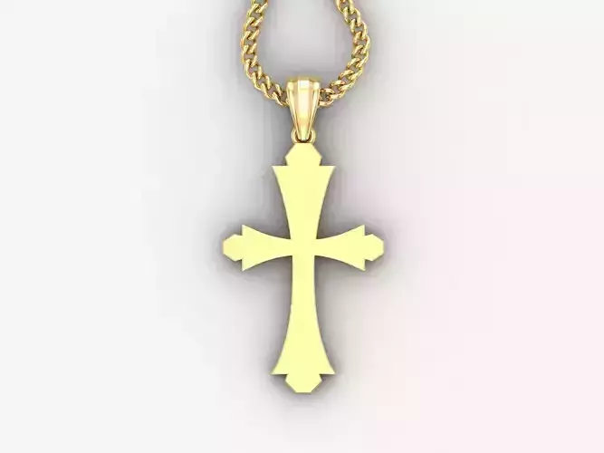 Light Gold 18K Cross Pendant 1CP042