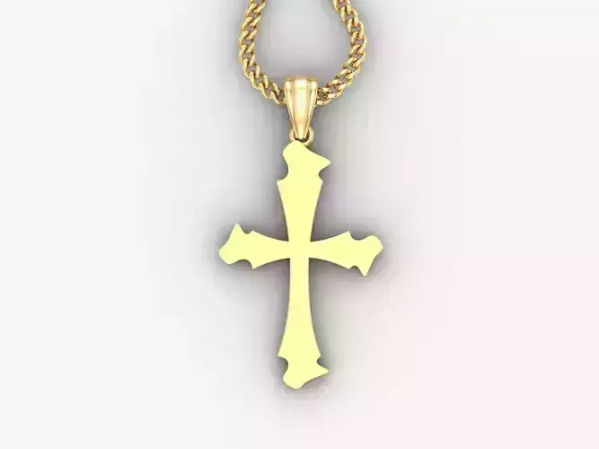 Light Gold 18K Cross Pendant 1CP040