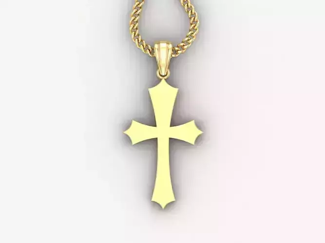 Light Gold 18K Cross Pendant 1CP039