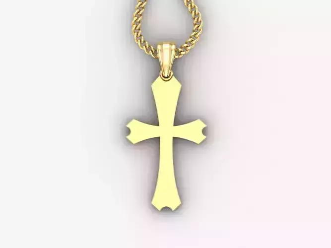 Light Gold 18K Cross Pendant 1CP037
