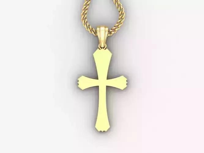 Light Gold 18K Cross Pendant 1CP036