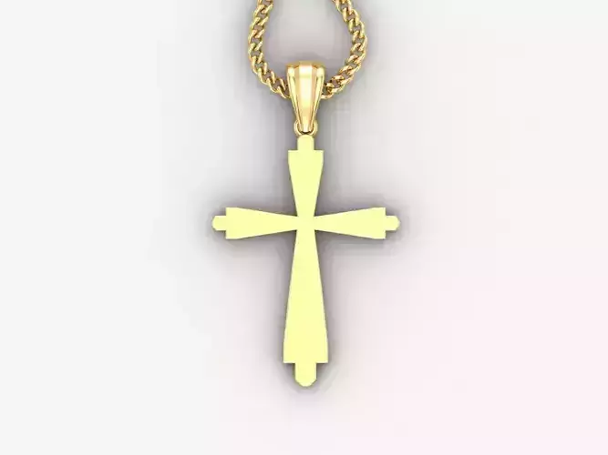 Light Gold 18K Cross Pendant 1CP035