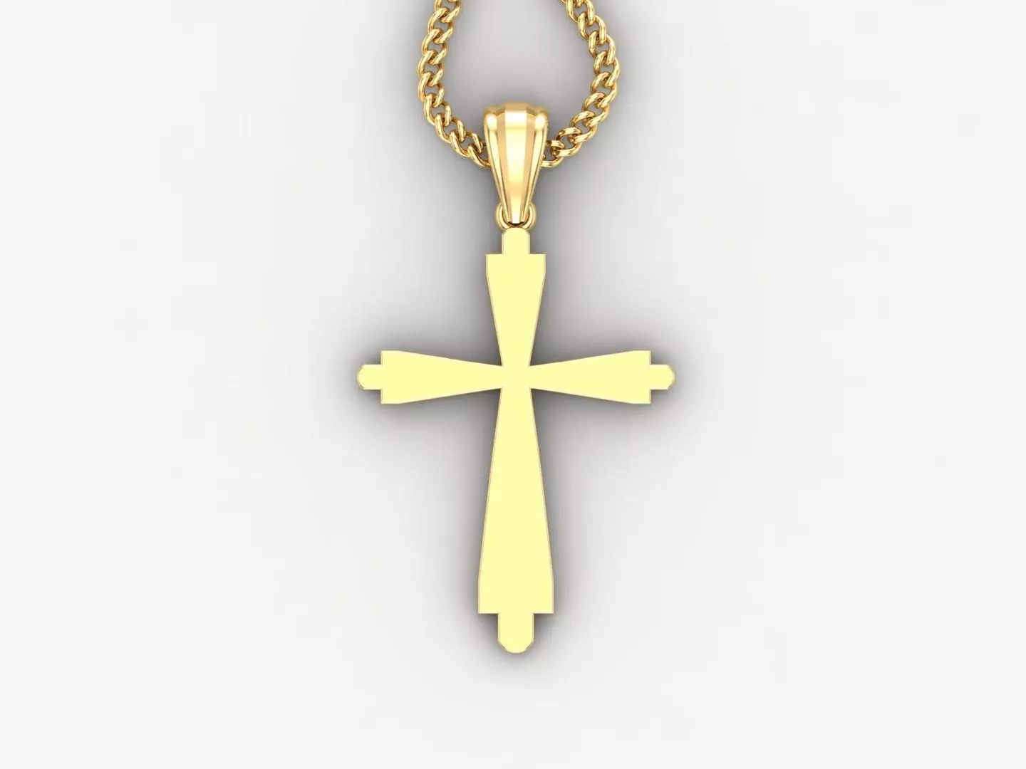Light Gold 18K Cross Pendant 1CP035 3D print model_0