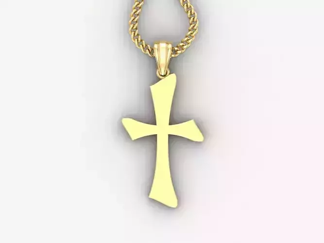 Light Gold 18K Cross Pendant 1CP034