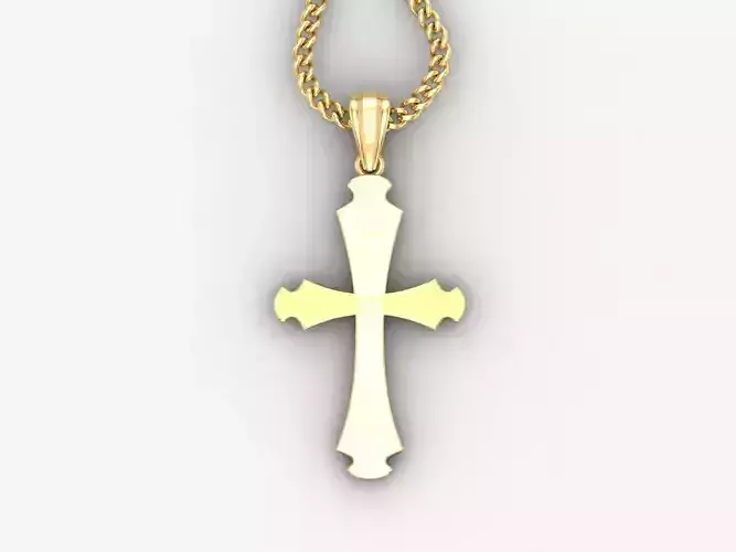 Light Gold 18K Cross Pendant 1CP033