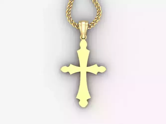 Light Gold 18K Cross Pendant 1CP032