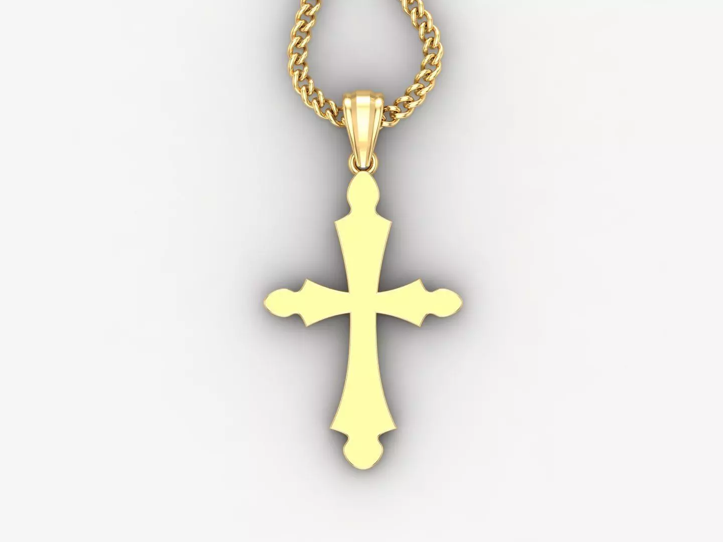 Light Gold 18K Cross Pendant 1CP032 3D print model_0