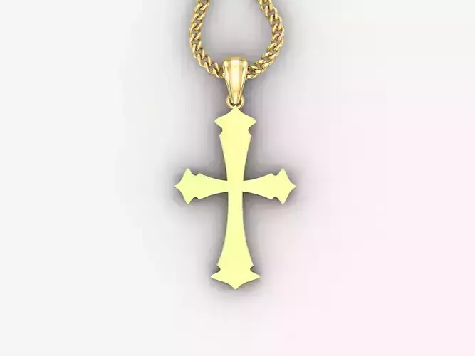 Light Gold 18K Cross Pendant 1CP031