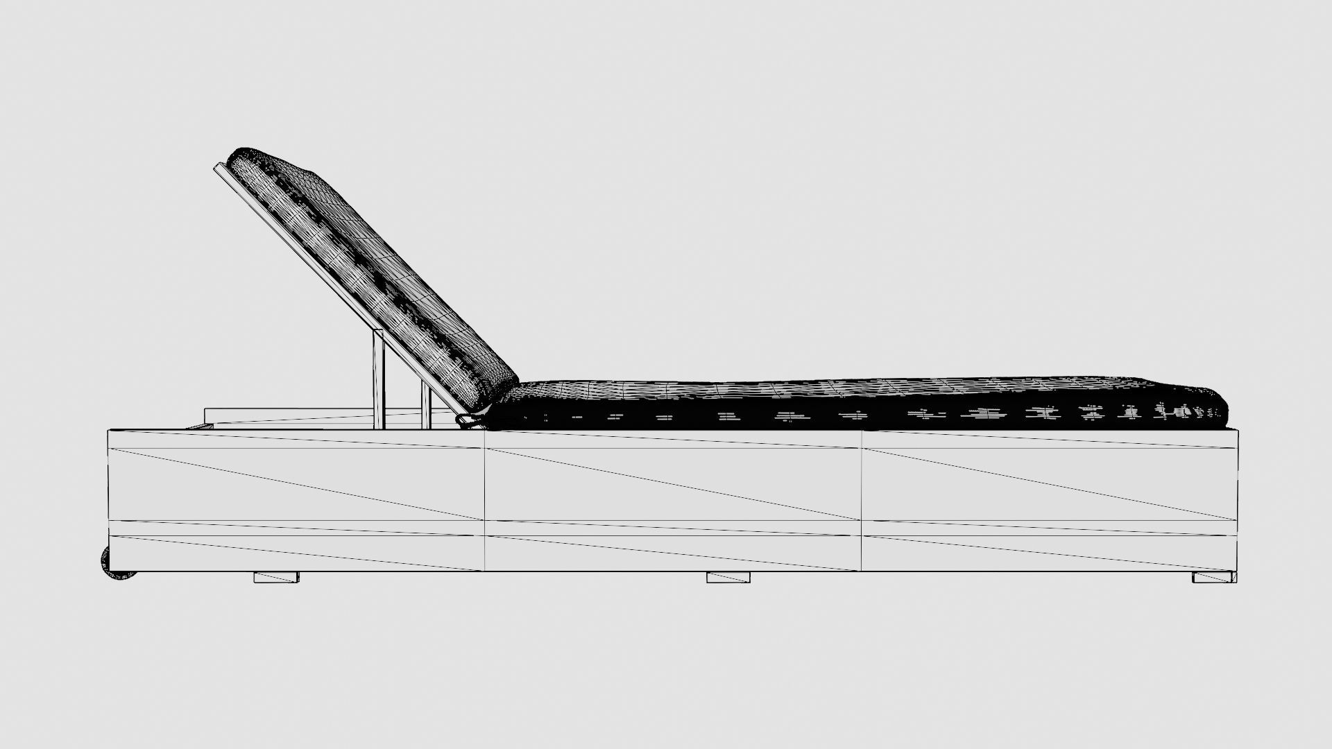Savona Sun-lounger Black and Grey Low-poly 3D model_8
