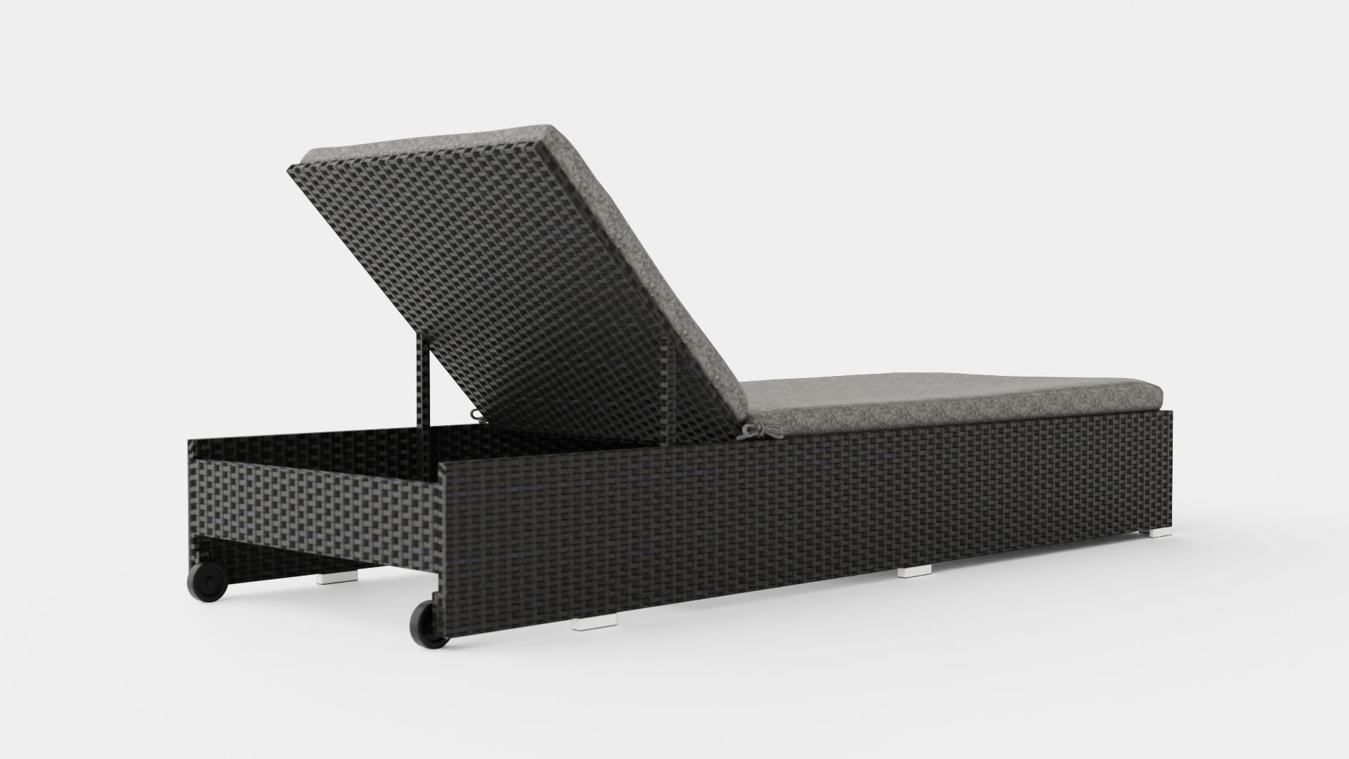 Savona Sun-lounger Black and Grey Low-poly 3D model_3