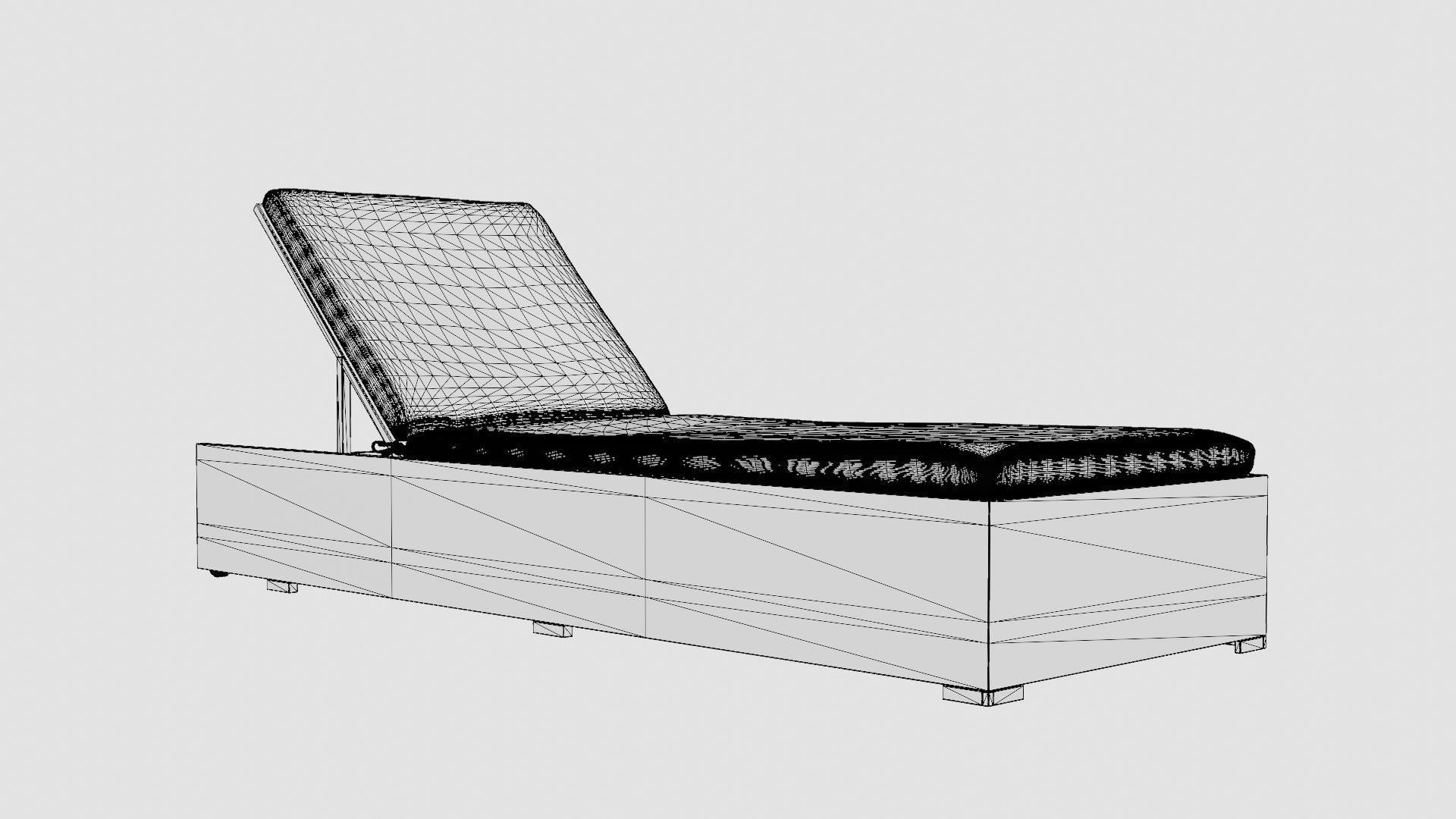 Savona Sun-lounger Black and Grey Low-poly 3D model_7