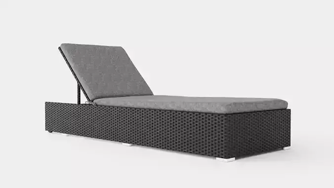Savona Sun-lounger Black and Grey Low-poly 3D model Savona Sun-lounger Black and Grey Low-poly 3D model