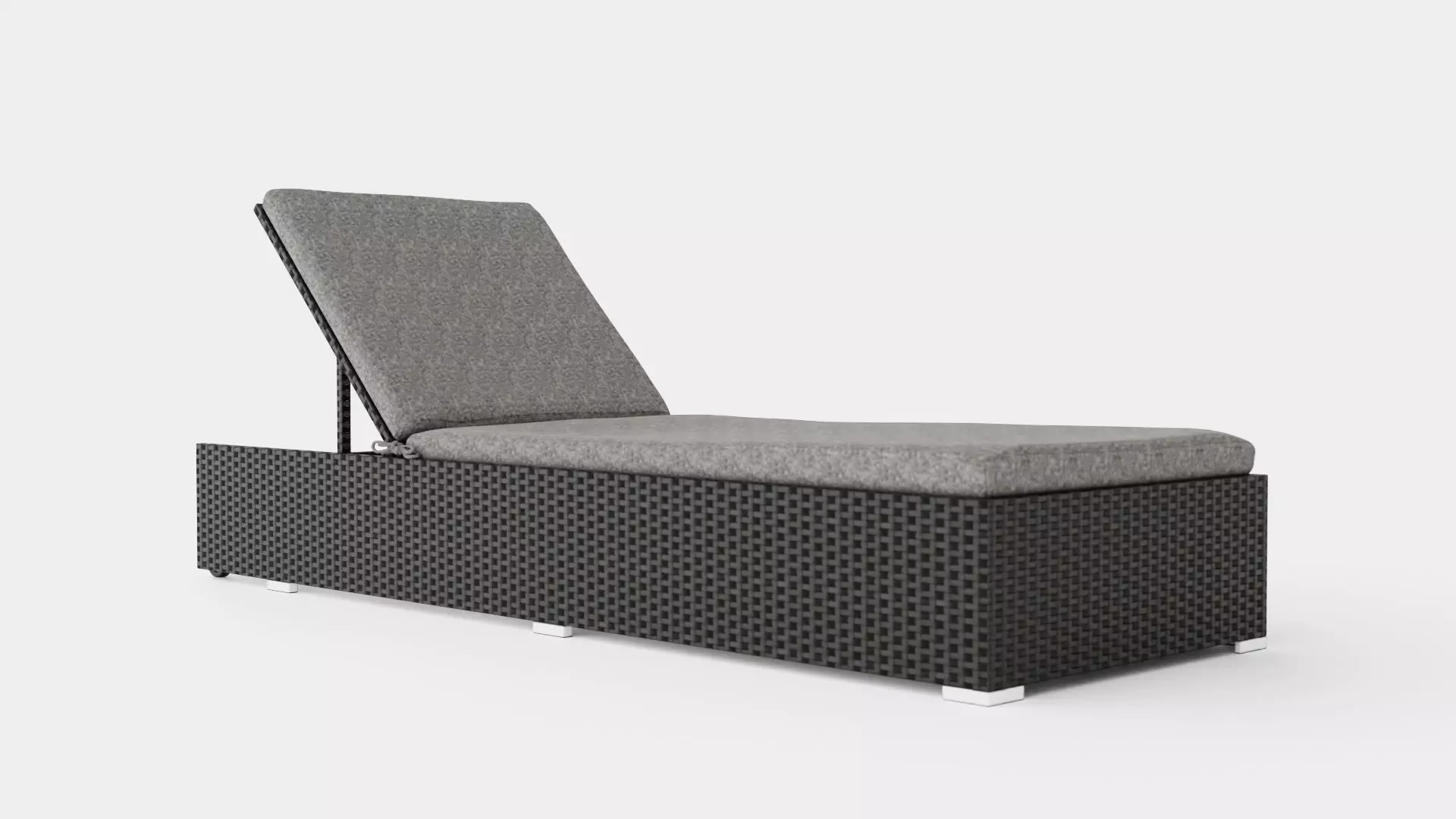 Savona Sun-lounger Black and Grey Low-poly 3D model_0