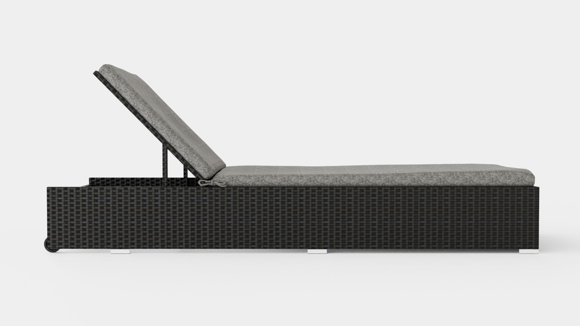 Savona Sun-lounger Black and Grey Low-poly 3D model_2