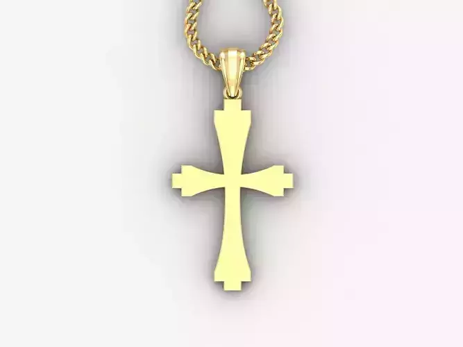 Light Gold 18K Cross Pendant 1CP030