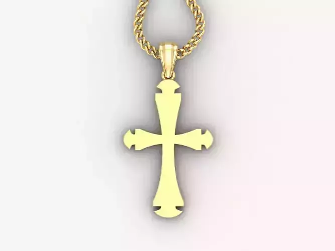 Light Gold 18K Cross Pendant 1CP029
