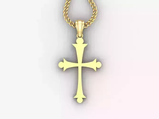 Light Gold 18K Cross Pendant 1CP028