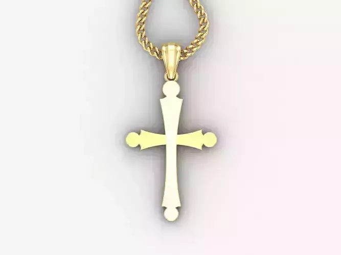 Light Gold 18K Cross Pendant 1CP027