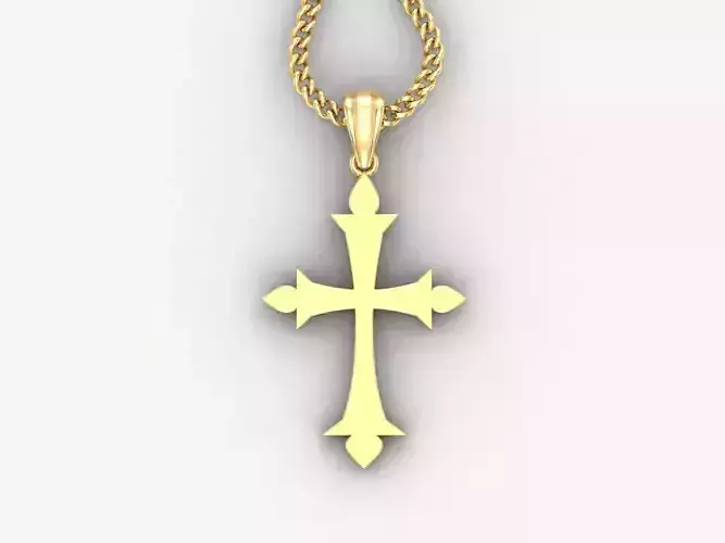 Light Gold 18K Cross Pendant 1CP026