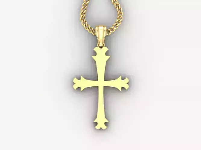 Light Gold 18K Cross Pendant 1CP025