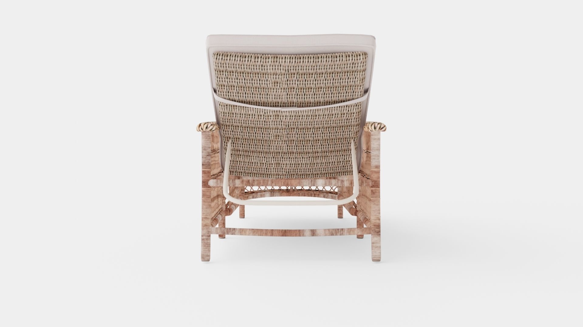 Rattan Sunbed Low-poly 3D model_4