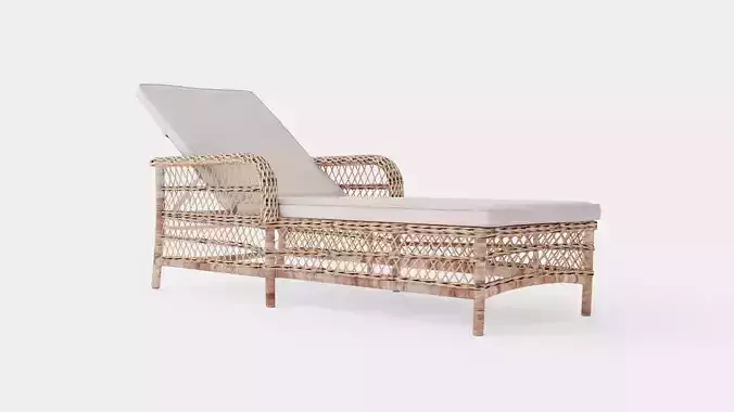 Rattan Sunbed Low-poly 3D model Rattan Sunbed Low-poly 3D model