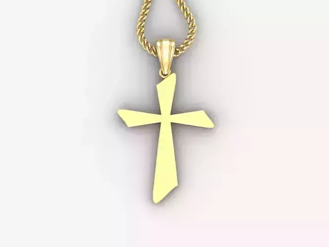 Light Gold 18K Cross Pendant 1CP024