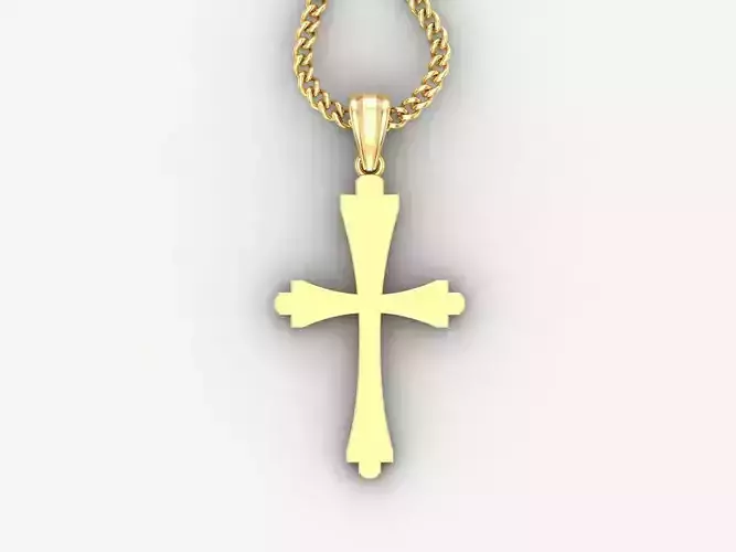 Light Gold 18K Cross Pendant 1CP023