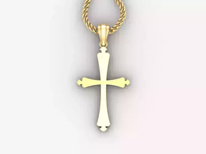 Light Gold 18K Cross Pendant 1CP022