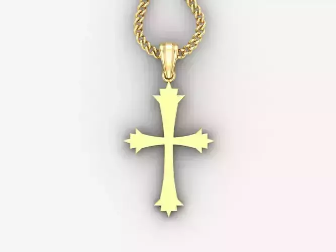 Light Gold 18K Cross Pendant 1CP021