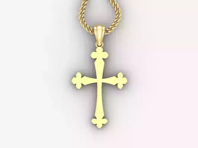 Light Gold 18K Cross Pendant 1CP020