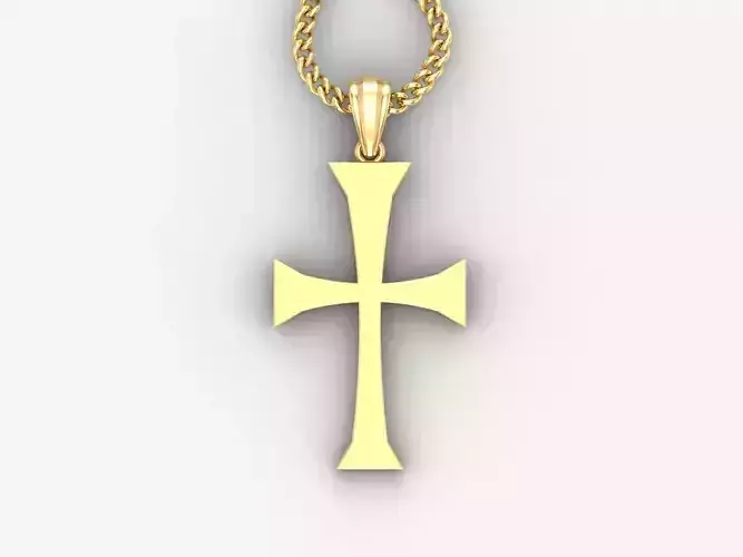 Light Gold 18K Cross Pendant 1CP019