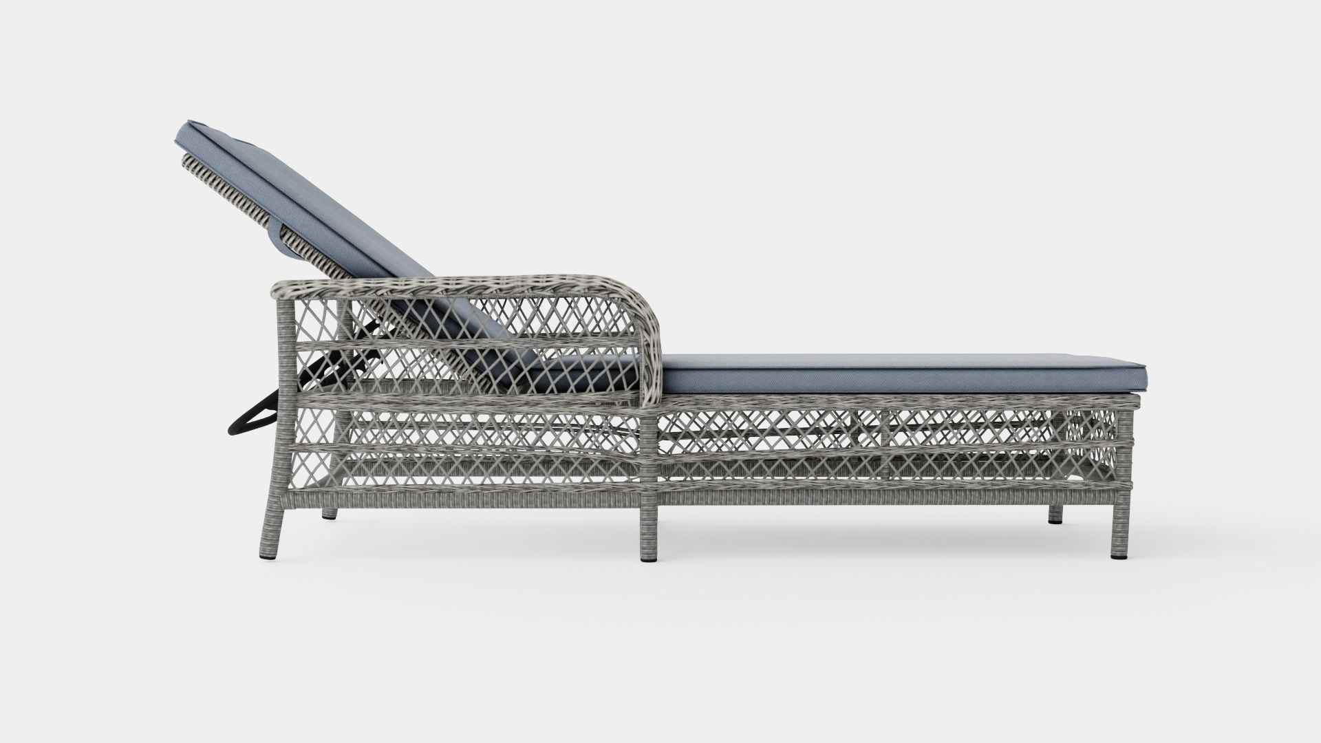 Rattan Sunbed Low-poly 3D model_2