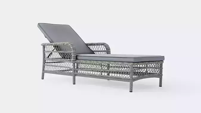 Rattan Sunbed Low-poly 3D model Rattan Sunbed Low-poly 3D model