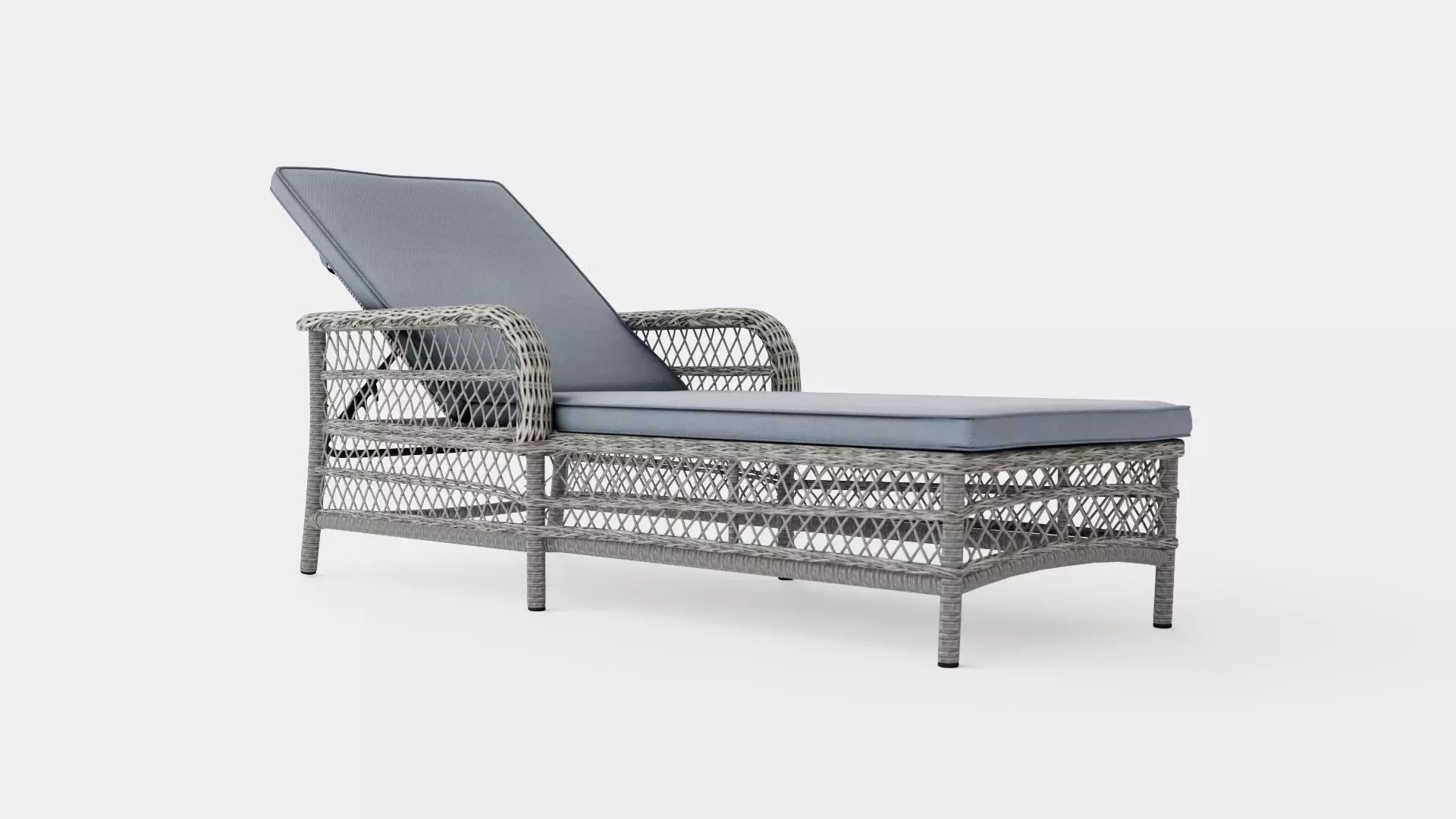 Rattan Sunbed Low-poly 3D model_0