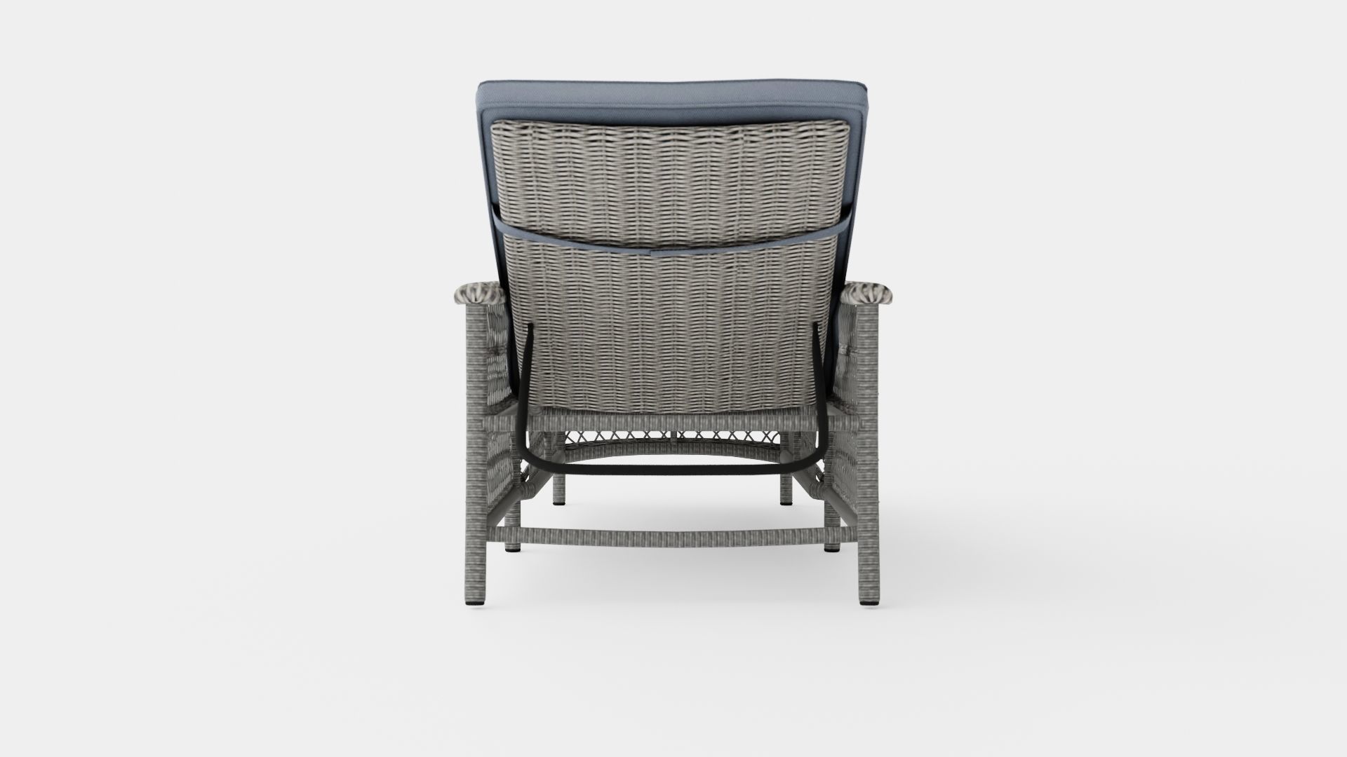 Rattan Sunbed Low-poly 3D model_4