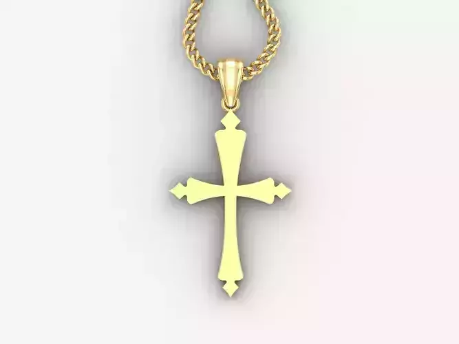 Light Gold 18K Cross Pendant 1CP018