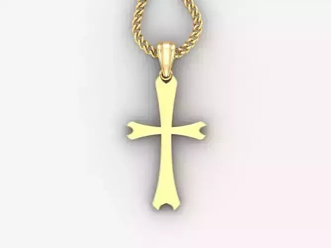 Light Gold 18K Cross Pendant 1CP017